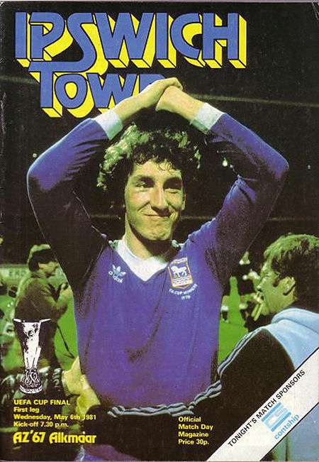 AZ Programma 6-mei-1981 Ipswich Town uit